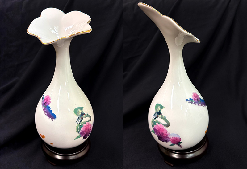 3D藍鵲蘭花口膽瓶